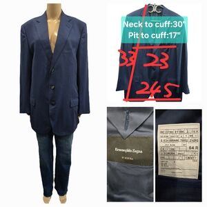 Luxury Designer Wool/Silk Blend Zegna Sport Jacket Size XL/IT 54R